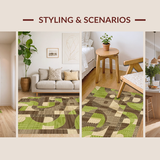 Elegant Curvilinear Motif(Green)