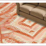 Ultra Soft Area Rug, Non Slip, Stain Resistant, Washable Area Rugs for Living Room, Bedroom, Contemporary Diamond Pattern Fusion(Red)