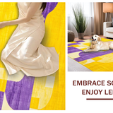 Ultra Soft Area Rug, Non Slip, Stain Resistant, Washable Area Rugs for Living Room, Bedroom, Happy Artistic Textured Style(Yellow)