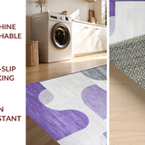 Ultra Soft Area Rug, Non Slip, Stain Resistant, Washable Area Rugs for Living Room, Bedroom, Sophisticated Symmetrical Artistry(Purple)