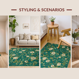 Ultra Soft Area Rug, Non Slip, Stain Resistant, Washable Area Rugs for Living Room, Bedroom, Sophisticated Moss Green Decorative Element(Green)