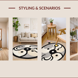 Ultra Soft Area Rug, Non Slip, Stain Resistant, Washable Area Rugs for Living Room, Bedroom, Hippie Funky Hallway Cool Decor Area Rug(Beige)