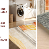 Ultra Soft Area Rug, Non Slip, Stain Resistant, Washable Area Rugs for Living Room, Bedroom, Serene Ethereal Color Splash(Gold)