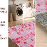 Ultra Soft Area Rug, Non Slip, Stain Resistant, Washable Area Rugs for Living Room, Bedroom, Sweet Pink Bows and Cherry Blooms Seamless Pattern Area Rug(Pink)