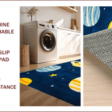 Ultra Soft Area Rug, Non Slip, Stain Resistant, Washable Area Rugs for Living Room, Bedroom, Whimsical Cosmic Planetary Landscape(Blue)