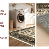 Ultra Soft Area Rug, Non Slip, Stain Resistant, Washable Area Rugs for Living Room, Bedroom, Traditional Beige Paisley Living Room Non-Slip Rug(Beige)