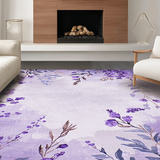 Ultra Soft Area Rug, Non Slip, Stain Resistant, Washable Area Rugs for Living Room, Bedroom, Eclectic Boho Leafy Patterns(Purple)