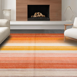 Ultra Soft Area Rug, Non Slip, Stain Resistant, Washable Area Rugs for Living Room, Bedroom, Sophisticated Multicolor Medallion Theme(Orange)