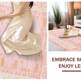 Ultra Soft Area Rug, Non Slip, Stain Resistant, Washable Area Rugs for Living Room, Bedroom, Sleek Transitional Pink Tasseled Rug(Pink)