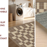 Ultra Soft Area Rug, Non Slip, Stain Resistant, Washable Area Rugs for Living Room, Bedroom, Modern Oversized Checkered Design(Beige)