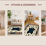 Ultra Soft Area Rug, Non Slip, Stain Resistant, Washable Area Rugs for Living Room, Bedroom, Non-Skid Cabin Bathroom Christmas Bear Decor Rug(Beige)