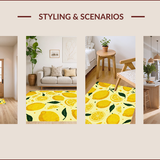 Ultra Soft Area Rug, Non Slip, Stain Resistant, Washable Area Rugs for Living Room, Bedroom, Energetic Fruit Mosaic Inspiration(Yellow)