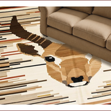 Ultra Soft Area Rug, Non Slip, Stain Resistant, Washable Area Rugs for Living Room, Bedroom, Contemporary Earthy Animal Motif(Beige)