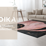 Ultra Soft Area Rug, Non Slip, Stain Resistant, Washable Area Rugs for Living Room, Bedroom, Sweet Bow Decor Rug with Artistic Curvy Bow Design and Chic Preppy Graphics(Pink)