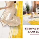 Ultra Soft Area Rug, Non Slip, Stain Resistant, Washable Area Rugs for Living Room, Bedroom, Chic Half Moon Bright Design(Yellow)