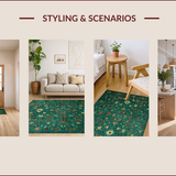 Ultra Soft Area Rug, Non Slip, Stain Resistant, Washable Area Rugs for Living Room, Bedroom, Vibrant Jungle-Inspired Artwork(Blue)