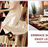 Ultra Soft Area Rug, Non Slip, Stain Resistant, Washable Area Rugs for Living Room, Bedroom, Vibrant Red and Brown Ethnic Pattern(Brown)