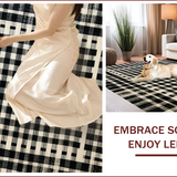 Ultra Soft Area Rug, Non Slip, Stain Resistant, Washable Area Rugs for Living Room, Bedroom, Vintage Inspired Checkerboard Aesthetic(Black)