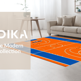 Ultra Soft Area Rug, Non Slip, Stain Resistant, Washable Area Rugs for Living Room, Bedroom, Rustic Sports-Inspired Decor Element(Orange)