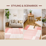 Ultra Soft Area Rug, Non Slip, Stain Resistant, Washable Area Rugs for Living Room, Bedroom, Subtle Cozy Shaggy Appeal(Pink)
