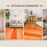 Ultra Soft Area Rug, Non Slip, Stain Resistant, Washable Area Rugs for Living Room, Bedroom, Chic Warm Toned Decor Accent(Orange)