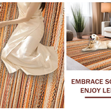 Ultra Soft Area Rug, Non Slip, Stain Resistant, Washable Area Rugs for Living Room, Bedroom, Contemporary Colorful Braided Motif(Orange)