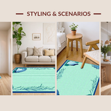 Ultra Soft Area Rug, Non Slip, Stain Resistant, Washable Area Rugs for Living Room, Bedroom, Tranquil Blue Ombre Texture(Blue)