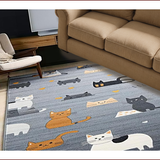 Ultra Soft Area Rug, Non Slip, Stain Resistant, Washable Area Rugs for Living Room, Bedroom, Playful Cartoonish Animal Pattern(Gray)