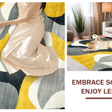 Ultra Soft Area Rug, Non Slip, Stain Resistant, Washable Area Rugs for Living Room, Bedroom, Luxurious Textured Modern Design(Yellow)