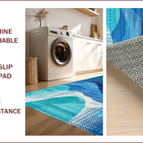 Ultra Soft Area Rug, Non Slip, Stain Resistant, Washable Area Rugs for Living Room, Bedroom, Coastal Sea Turtle Nautical(Blue)