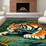Ultra Soft Area Rug, Non Slip, Stain Resistant, Washable Area Rugs for Living Room, Bedroom, Colorful Whimsical Nature Pattern(Orange)