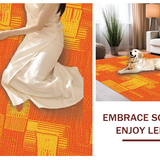 Ultra Soft Area Rug, Non Slip, Stain Resistant, Washable Area Rugs for Living Room, Bedroom, Vibrant Playful Fish Aesthetic(Orange)