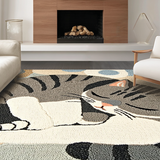 Ultra Soft Area Rug, Non Slip, Stain Resistant, Washable Area Rugs for Living Room, Bedroom, Eclectic Cozy Animal Motif(Gray)