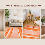 Ultra Soft Area Rug, Non Slip, Stain Resistant, Washable Area Rugs for Living Room, Bedroom, Rustic Orange Blush Design Fusion(Orange)