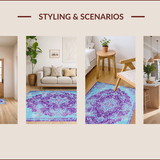 Ultra Soft Area Rug, Non Slip, Stain Resistant, Washable Area Rugs for Living Room, Bedroom, Boho Chic Distressed Area Rug(Blue)