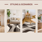 Ultra Soft Area Rug, Non Slip, Stain Resistant, Washable Area Rugs for Living Room, Bedroom, Stylish Contemporary Organic Shapes(Gray)