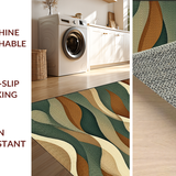 Ultra Soft Area Rug, Non Slip, Stain Resistant, Washable Area Rugs for Living Room, Bedroom, Vibrant Graphic Geometric Elements(Brown)