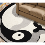 Ultra Soft Area Rug, Non Slip, Stain Resistant, Washable Area Rugs for Living Room, Bedroom, Trippy Yin Yang(Gray)