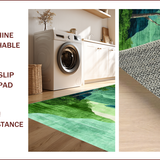 Ultra Soft Area Rug, Non Slip, Stain Resistant, Washable Area Rugs for Living Room, Bedroom, Charming Earthy Pastel Whirlwind Style(Green)