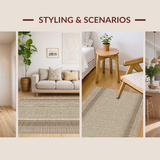 Ultra Soft Area Rug, Non Slip, Stain Resistant, Washable Area Rugs for Living Room, Bedroom, Minimalist Neutral Waffle Weave Style(Beige)