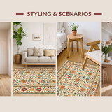 Contemporary Warm Floral Fusion(Beige)
