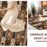 Ultra Soft Area Rug, Non Slip, Stain Resistant, Washable Area Rugs for Living Room, Bedroom, Chic Transitional Tiled Arrangement(Brown)
