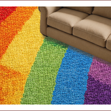 Ultra Soft Area Rug, Non Slip, Stain Resistant, Washable Area Rugs for Living Room, Bedroom, Fluffy Rainbow Unicorn Shaggy(Red)