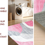 Ultra Soft Area Rug, Non Slip, Stain Resistant, Washable Area Rugs for Living Room, Bedroom, Contemporary Pastel Color Block Design(White)