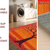 Ultra Soft Area Rug, Non Slip, Stain Resistant, Washable Area Rugs for Living Room, Bedroom, Whimsical Colorful Garden Scene(Orange)