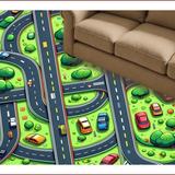 Ultra Soft Area Rug, Non Slip, Stain Resistant, Washable Area Rugs for Living Room, Bedroom, Multi Color Educational Play Area Activity Rug(Green)