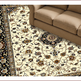 Ultra Soft Area Rug, Non Slip, Stain Resistant, Washable Area Rugs for Living Room, Bedroom, Elegant Rustic Floral Medallion(Ivory)