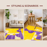 Ultra Soft Area Rug, Non Slip, Stain Resistant, Washable Area Rugs for Living Room, Bedroom, Happy Artistic Textured Style(Yellow)