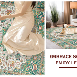 Ultra Soft Area Rug, Non Slip, Stain Resistant, Washable Area Rugs for Living Room, Bedroom, Vintage Floral Geometric Elegance(Green)