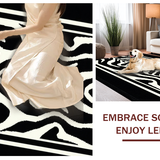Ultra Soft Area Rug, Non Slip, Stain Resistant, Washable Area Rugs for Living Room, Bedroom, Contemporary Eclectic Animal Graphics(Black)
